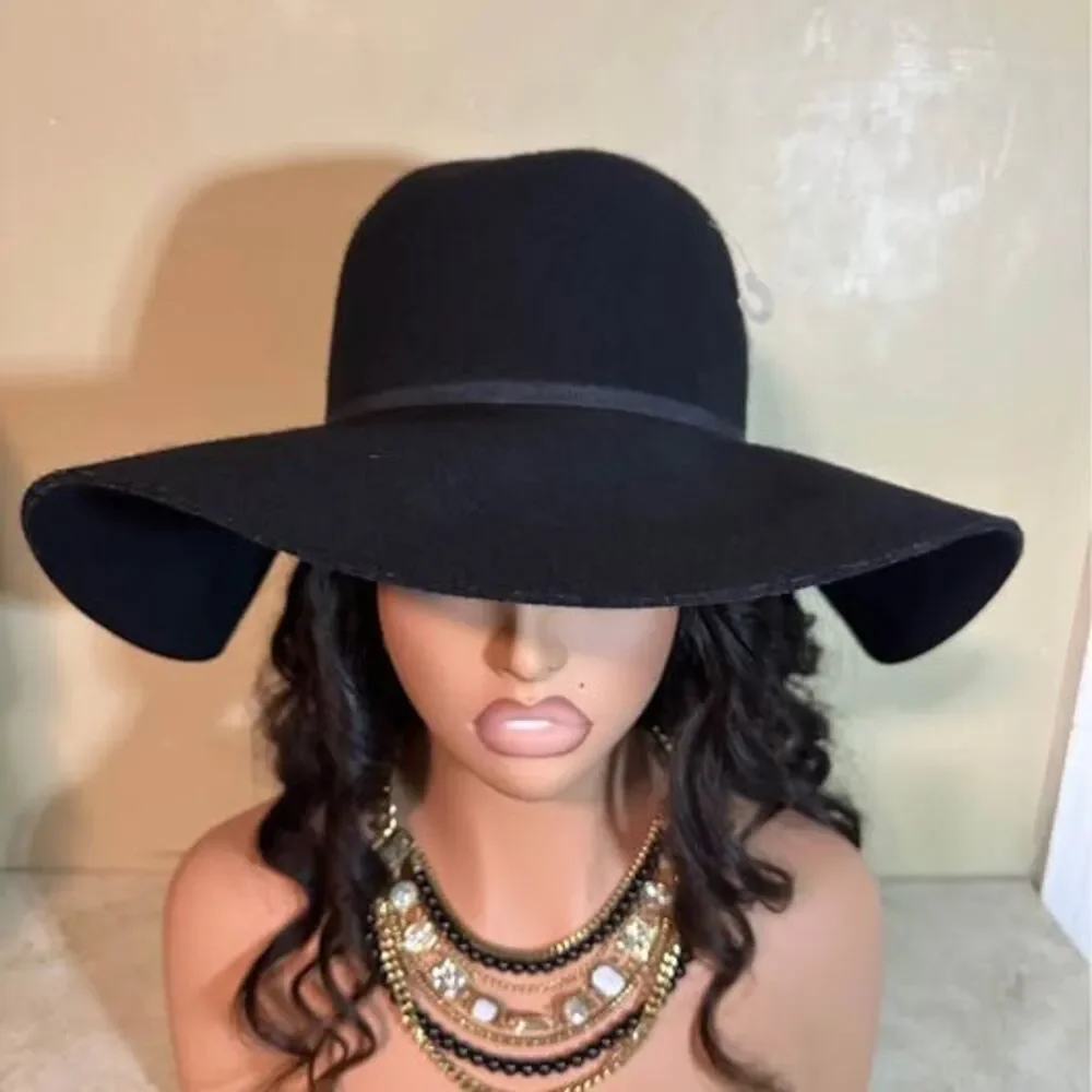 NEW Women’s Black Bohemian BOHO Style Wide Brim Hat